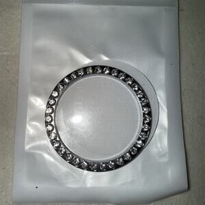 NWT Bling Ring For Vehicle Starter Button Silvertone and Rhinestone